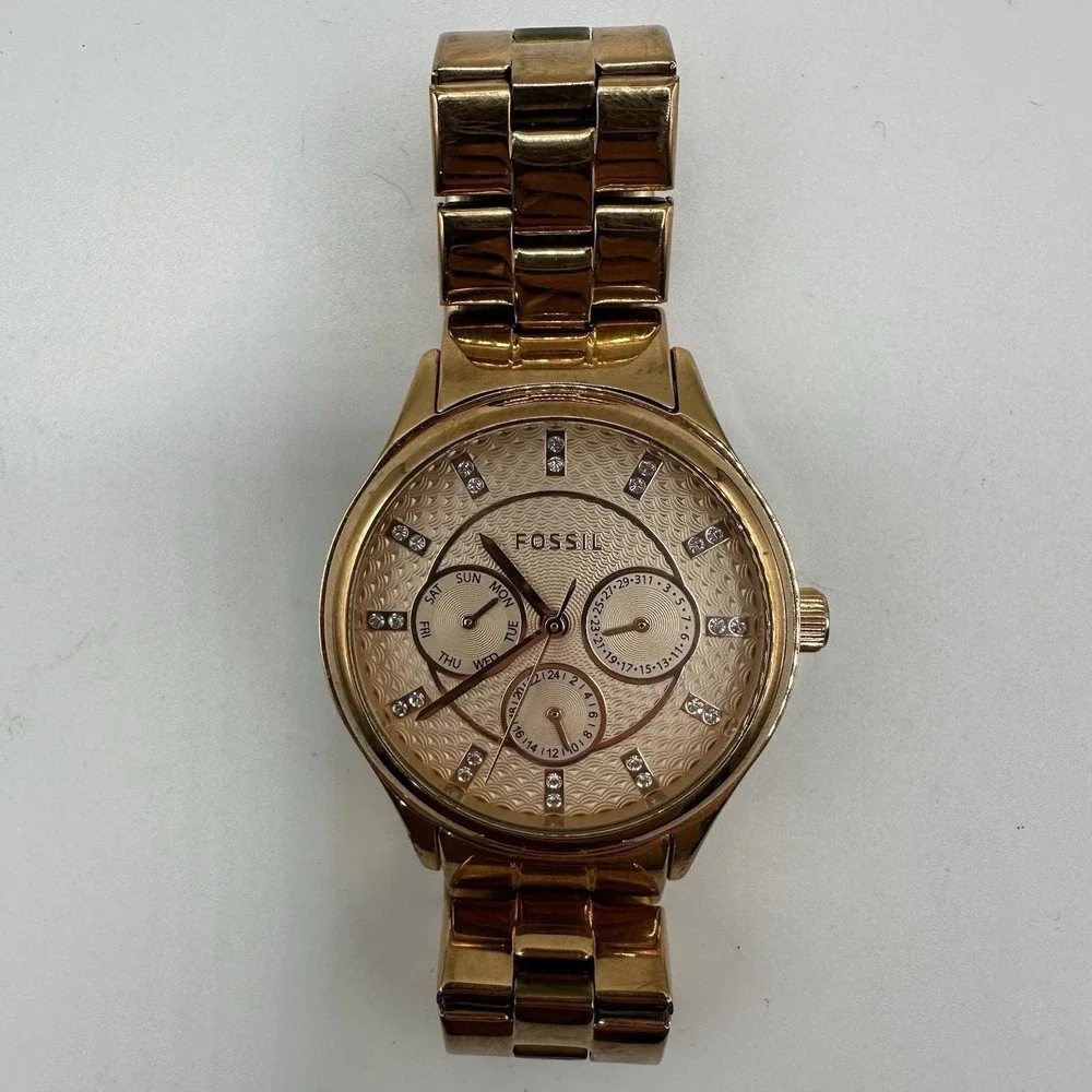 Fossil‎ Modern Sophisticate Rose Gold Tone Crystals Women's BQ3076 Watch